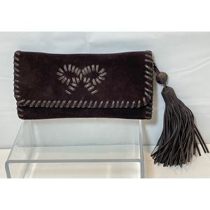Anya Hindmarch Small Suede Clutch Shoulder Bag